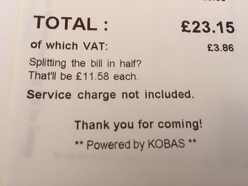 Half the bill calculation - nice touch