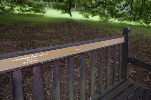 Two plaques - husband and wife memorial bench