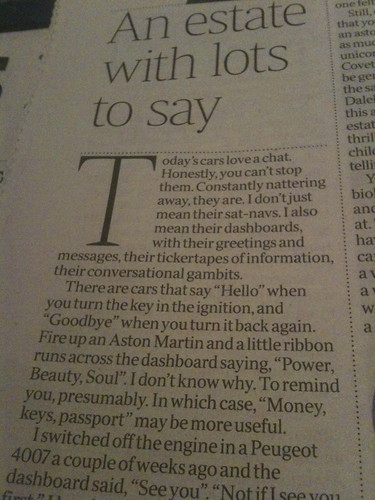 In 2011, the car speaks back to you