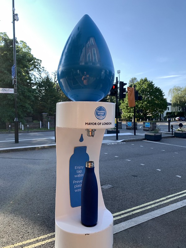 Using the civic water fountains